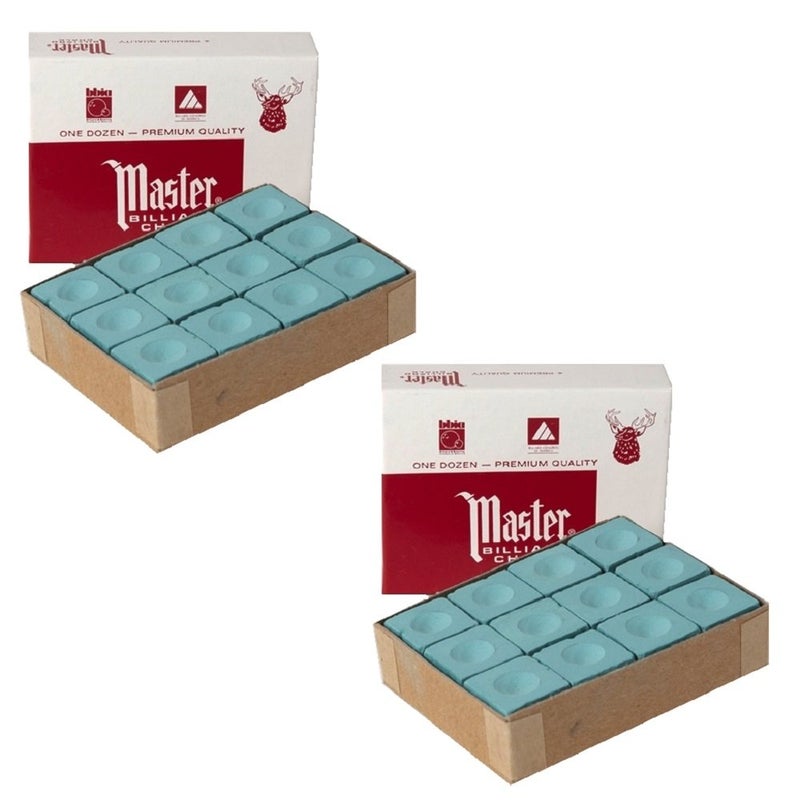 Masters Green Billiard Chalk - 2 Dozen